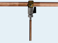 Speed Fix auf Cu-Rohr mit Kugelhahn innen/außen (221017) und Set 1 (Entnahmerohr gerade, 125 mm, 270025)